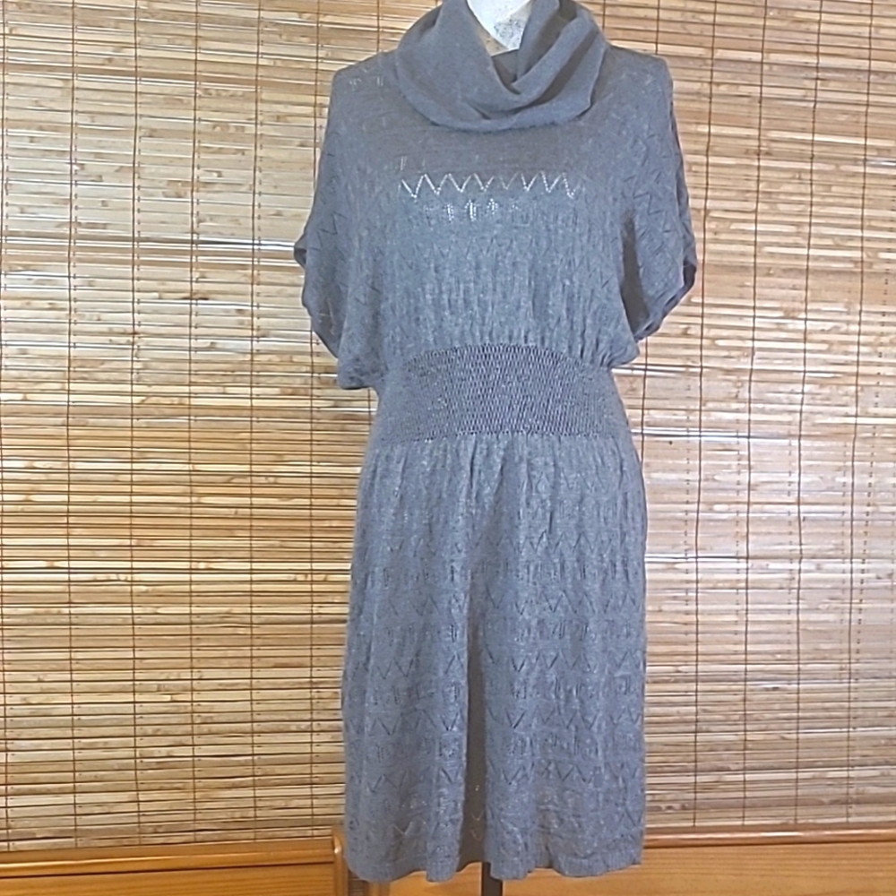 Soft Patterned Knit Sweater Dress